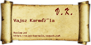 Vajsz Karméla névjegykártya